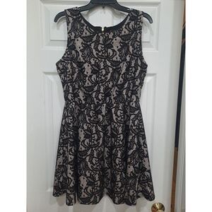Heart Soul‎ Black Lace Sleeveless Mini Dress Back Zipper Size XL